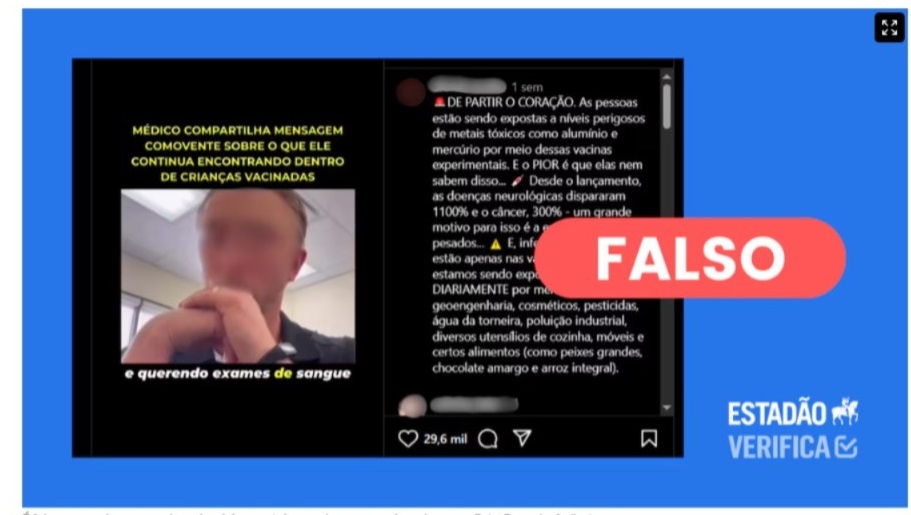 É falso que vacinas causem acúmulo de metais pesados em crianças