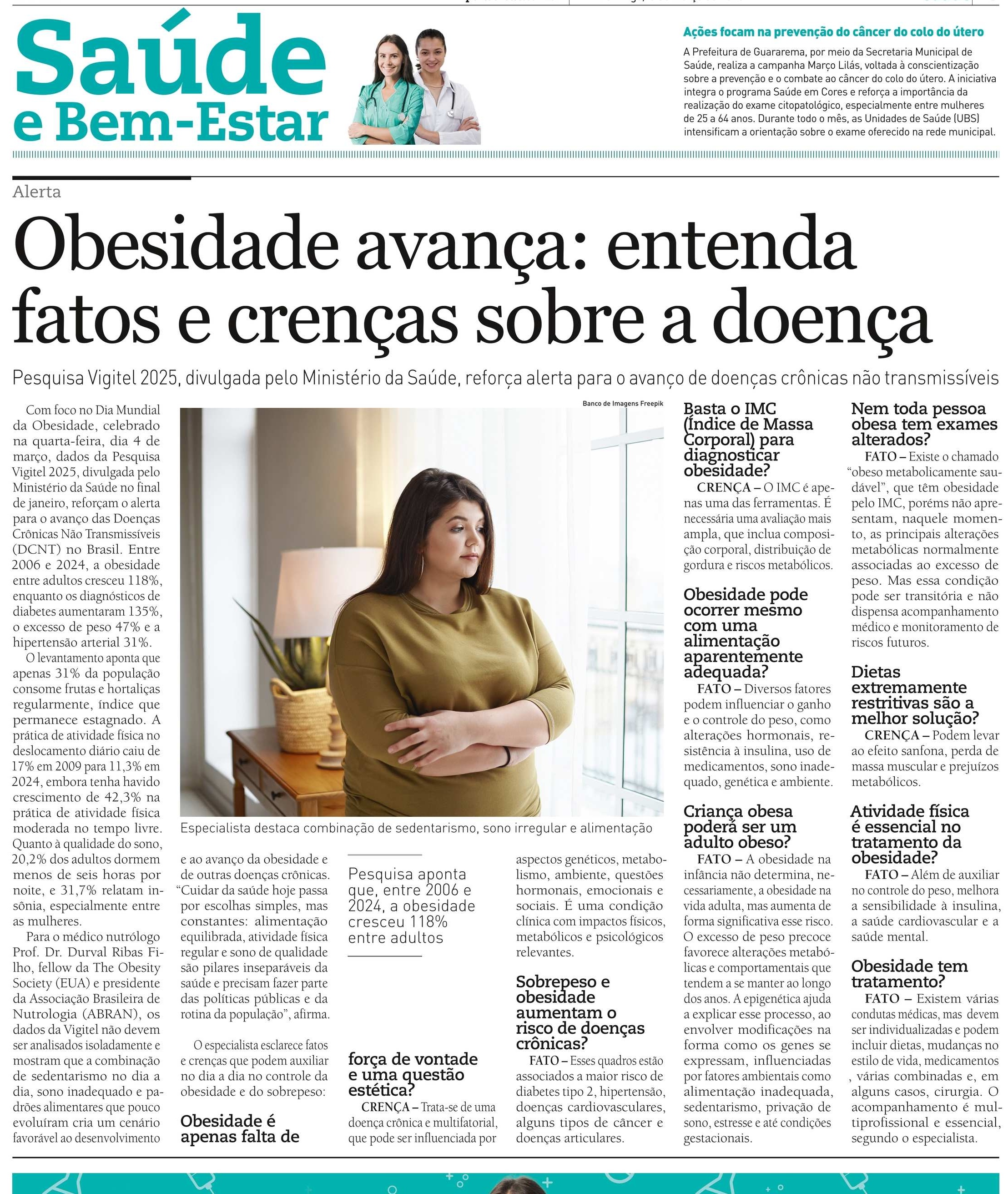 Obesidade avança -  especialista explica fatos e crenças 