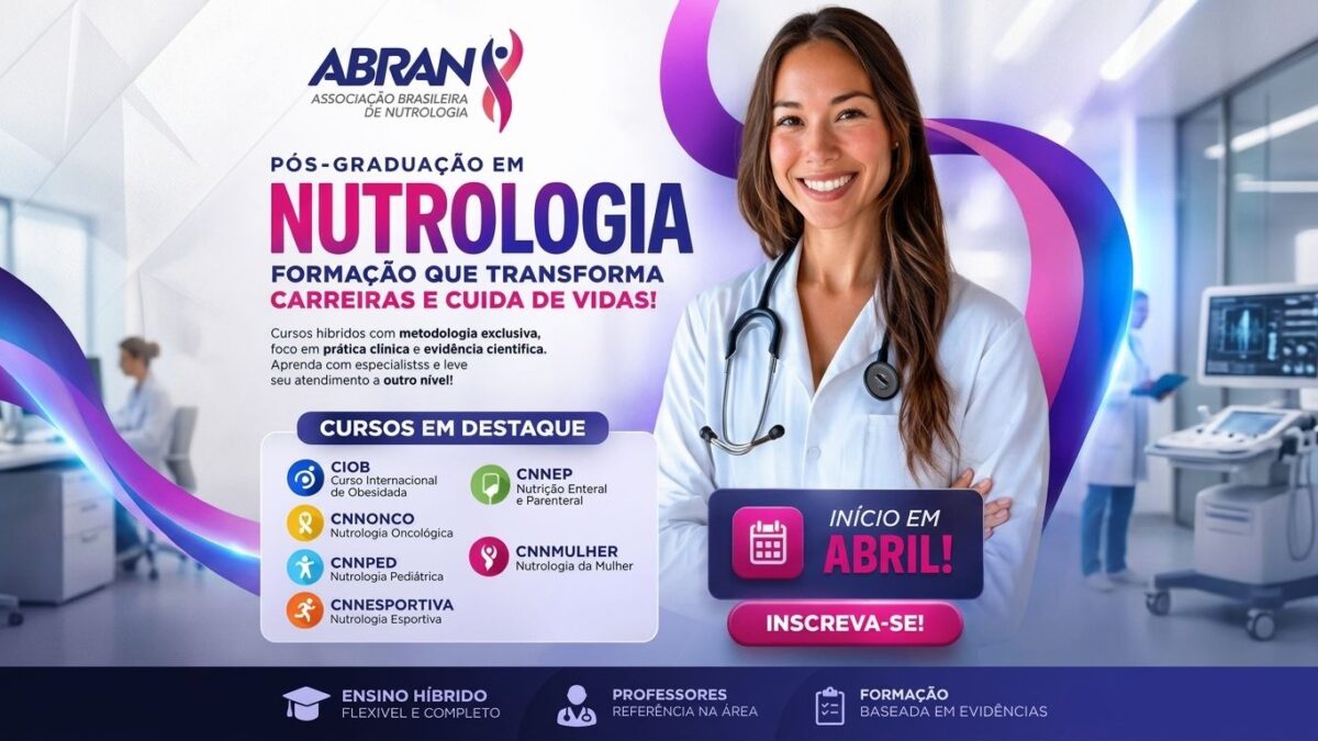 Pós-graduação em Nutrologia abre inscrições com cursos híbridos focados em prática clínica e evidência científica