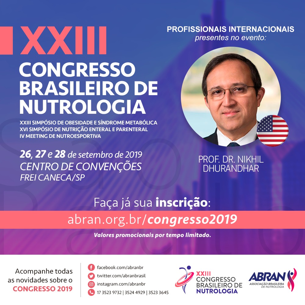 XXIII Congresso Brasileiro de Nutrologia traz cientista que descobriu vírus causadores da obesidade